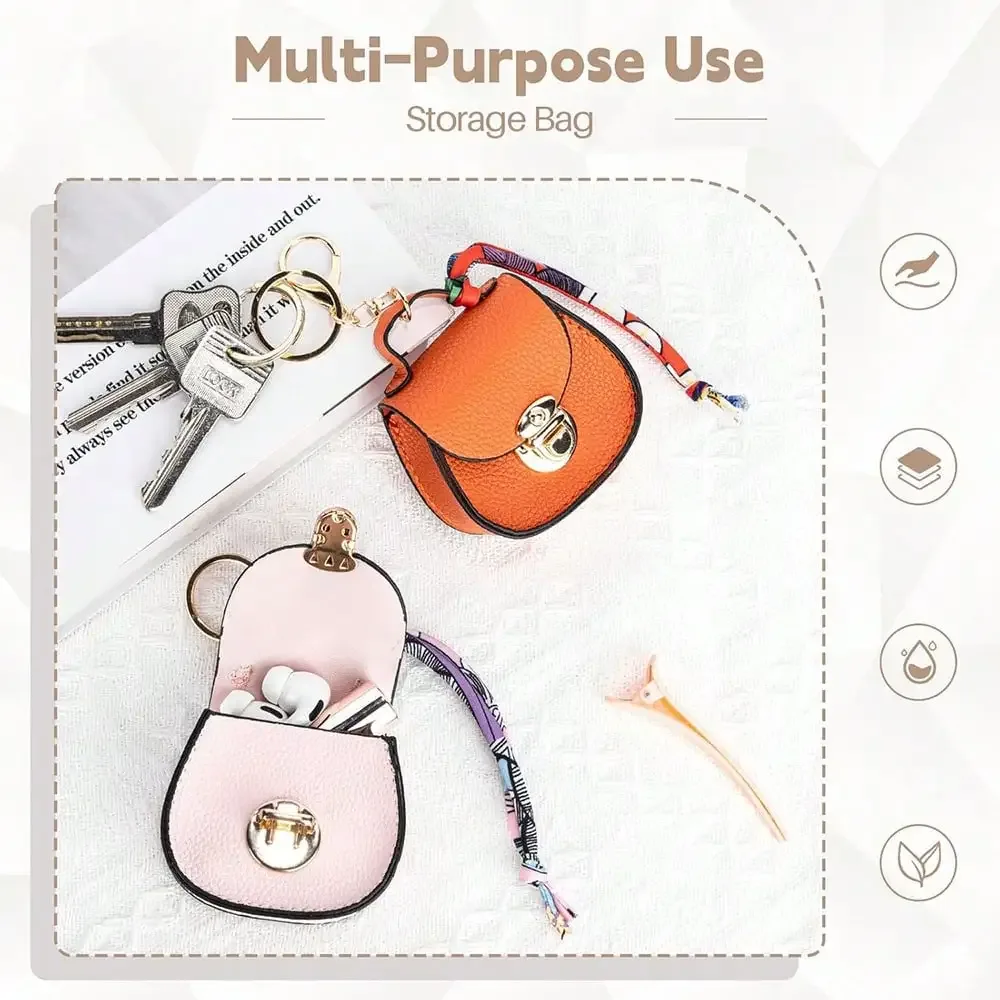 mini sacoche en cuir pu, pendentif de sac, porte-monnaie de luxe mignon, accessoire de mode créatif, porte-clés, cadeau, pochette à rouge à lèvres