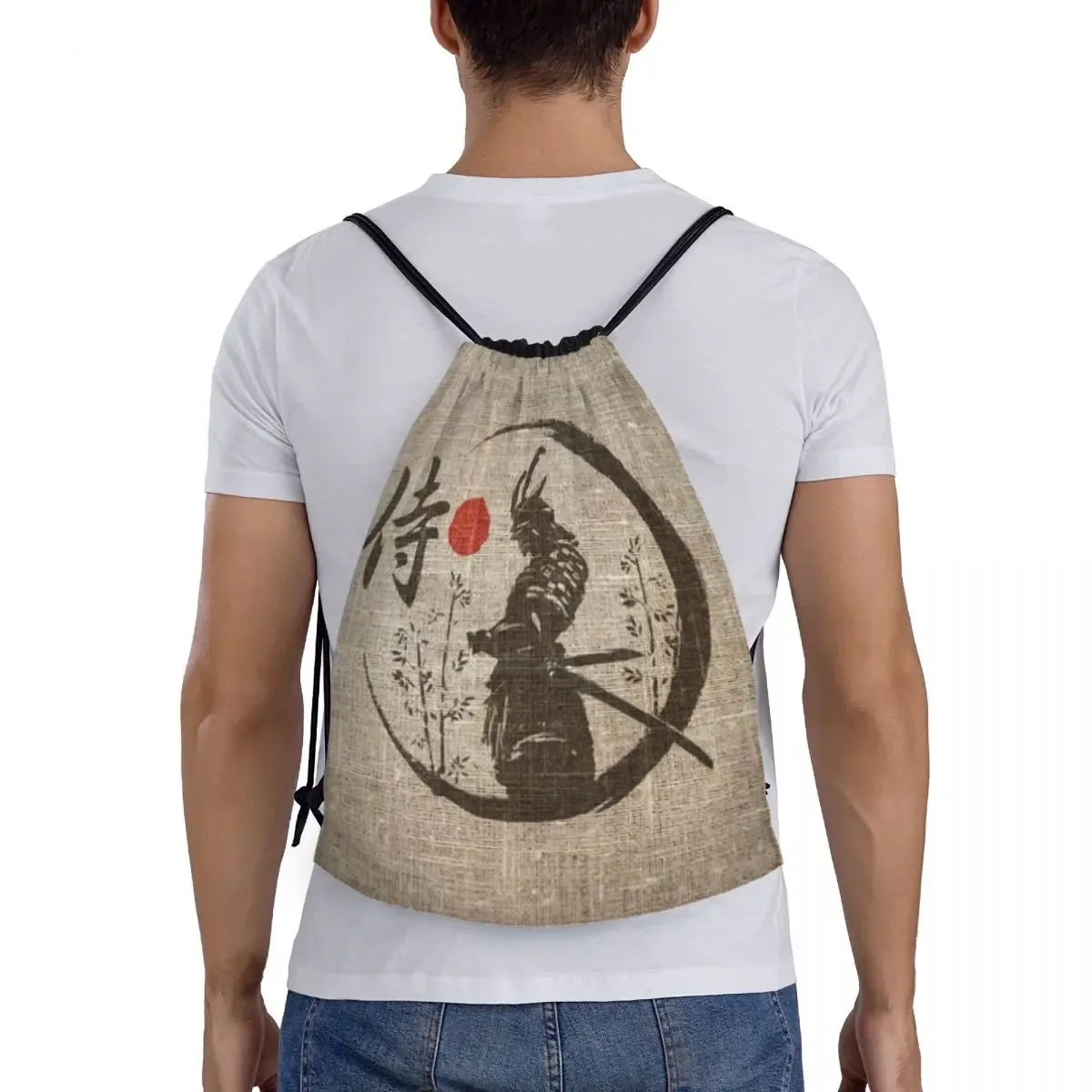 sac à dos de sport léger personnalisé pour hommes et femmes, sac à dos de proximité wstring, sacs d'entraînement, samouraï, mot japonais