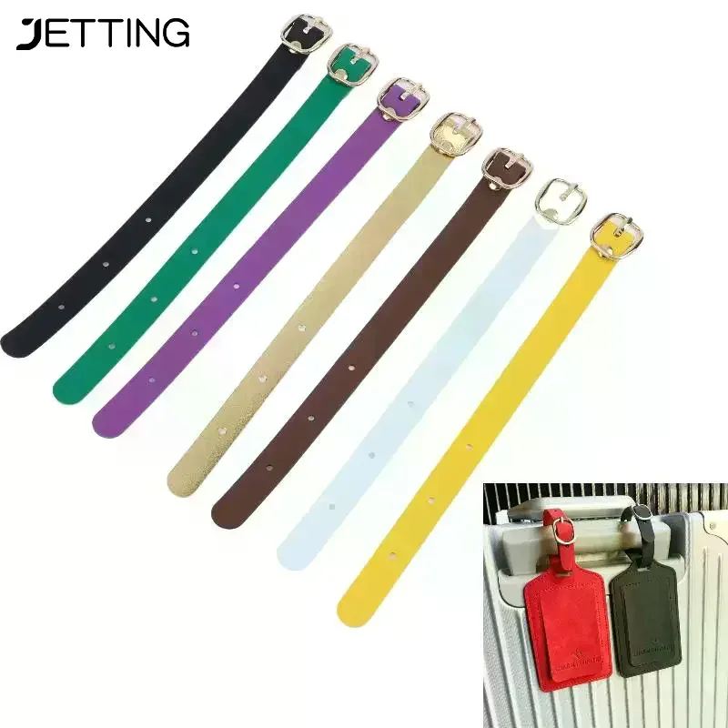 sangles multicolores pour étiquettes de bagages en pu, boucles en alliage, étiquette de bagage étanche, ultra légère, résistante à l'usure, pour voyage d'affaires