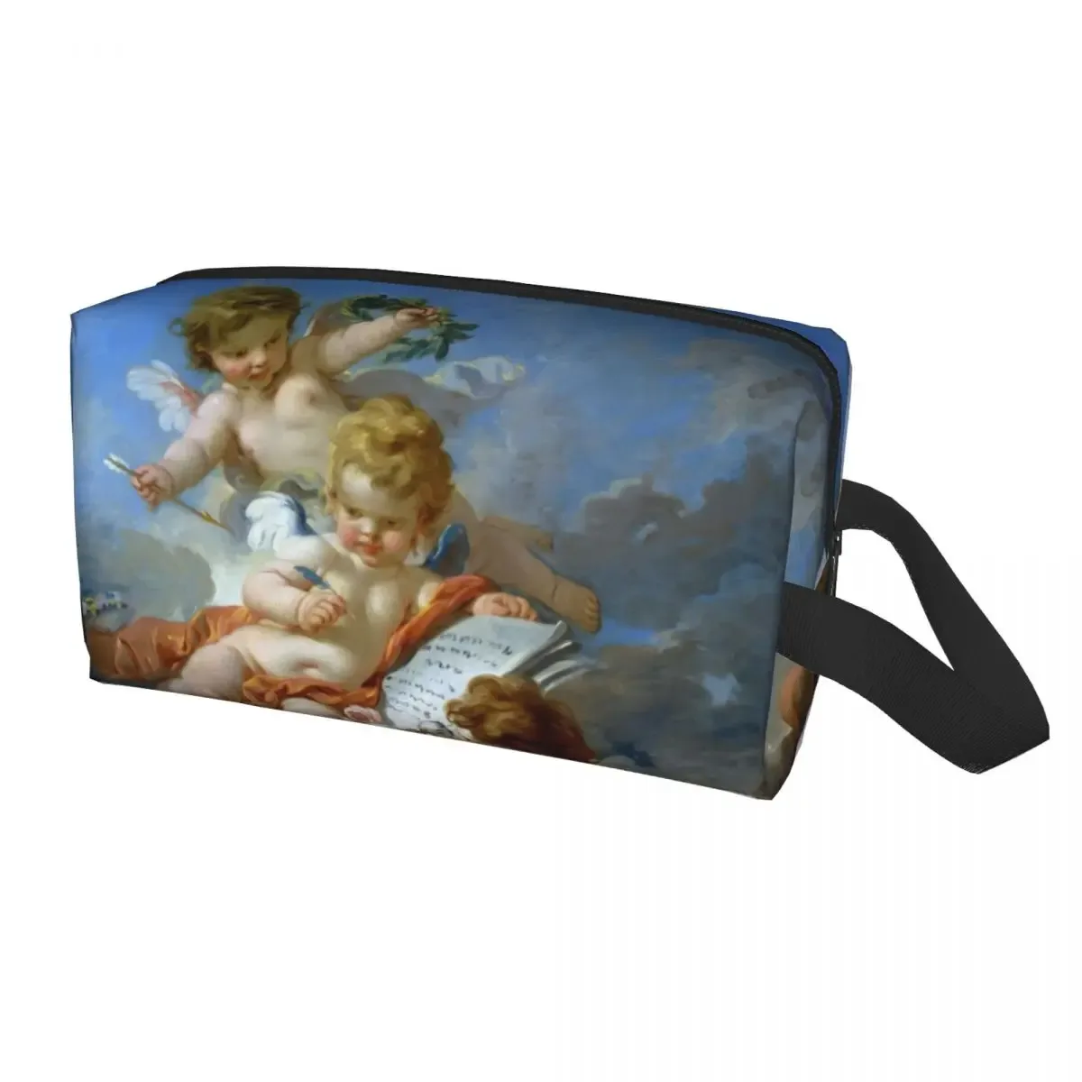 sac à cosmétiques de voyage personnalisé pour femmes, rose vintage, ange victorien, trousse de toilette de maquillage, trousse de rangement de beauté