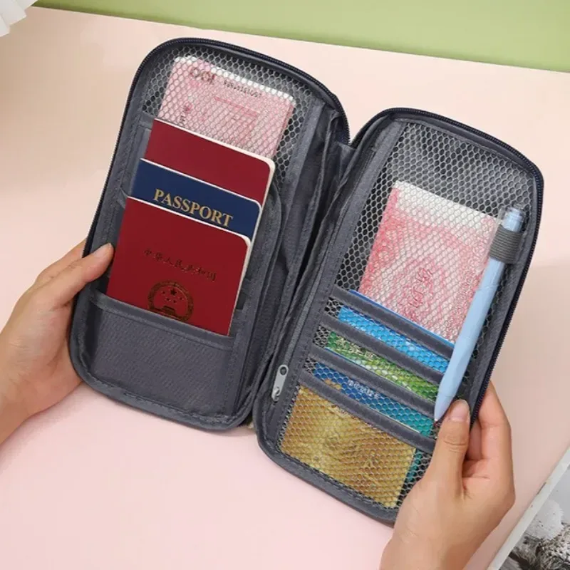 porte-documents de voyage multifonctionnel de style portefeuille pour hommes et femmes, sac de rangement pour passeport, vente en gros, stock disponible