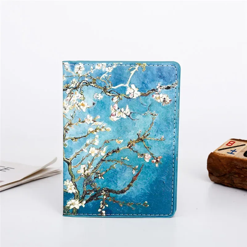 portefeuille de voyage en cuir pu pour hommes et femmes, couverture de passeport, étui de haute qualité, porte-passeport paysage, ciel étoilé, mode