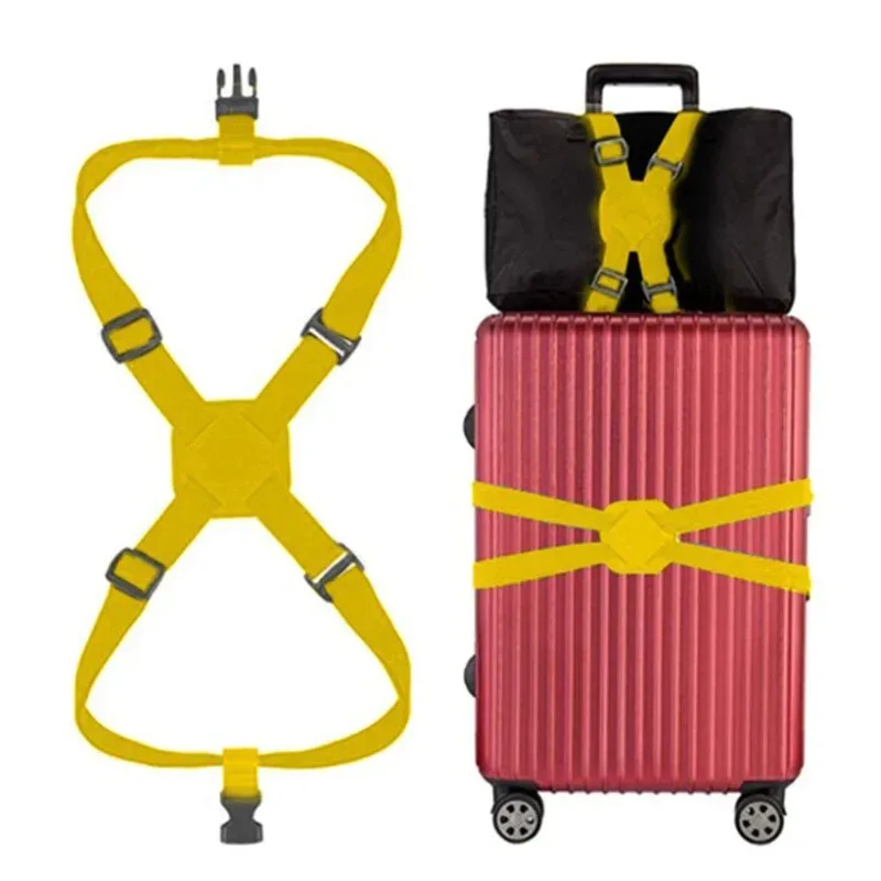 Ceinture de bagage réglable, accessoires essentiels de voyage, fournitures de valise, sangle fixe élastique en Nylon, sangle à boucle pour valise de voyage