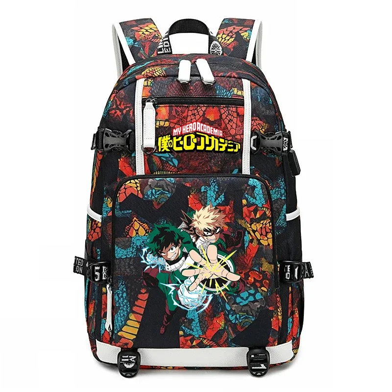 sac à dos d'école imprimé my hero academia, sac à dos unisexe de grande capacité pour garçons et filles, sac à dos de voyage décontracté