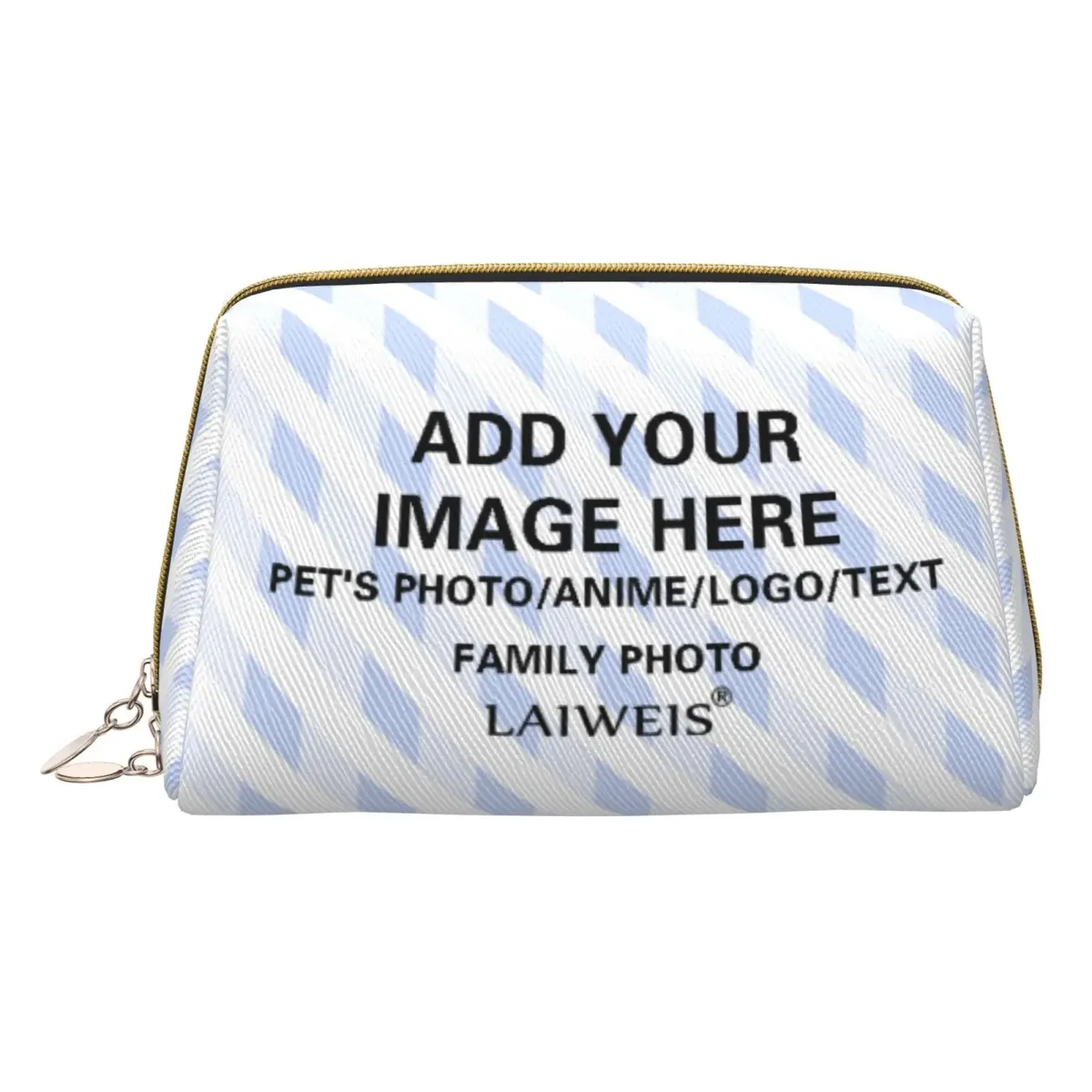 sac de rangement cosmétique en cuir avec nom personnalisé, logo personnalisé, sac de maquillage classique, escales simples, sac de lavage à fermeture éclair avancée