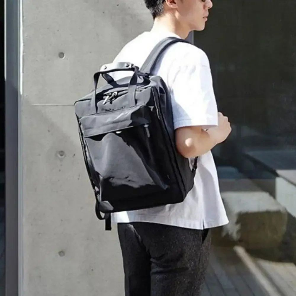 sac à dos polyvalent en nylon pour ordinateur portable, couleur unie, grande capacité, sac à bandoulière pour homme, sac de voyage imperméable.