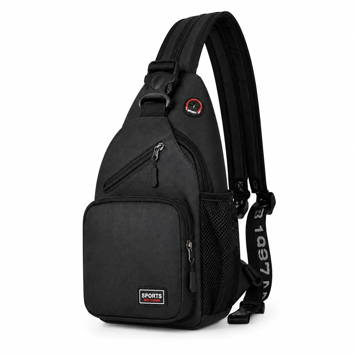 sac à dos convertible pour femme, sac bandoulière, sac de poitrine avec plusieurs poches, porte-bouteilles pour les voyages, la marche et l'usage quotidien
