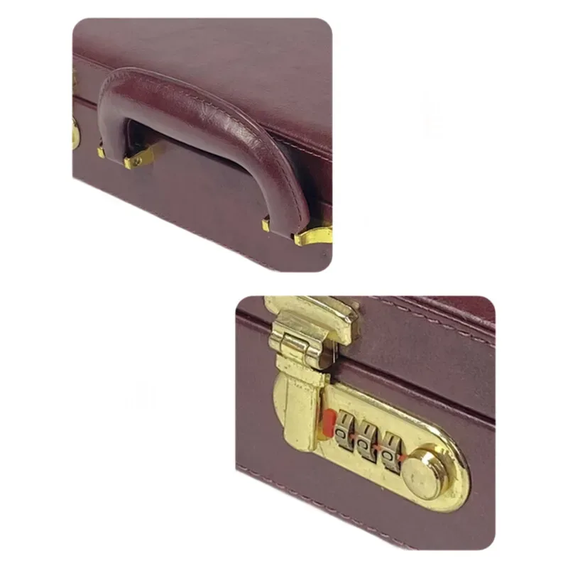 mallette d'affaires vintage pour hommes avec verrouillage par mot de passe – boîte de rangement de documents rétro en aluminium pour fichiers, billets et espèces