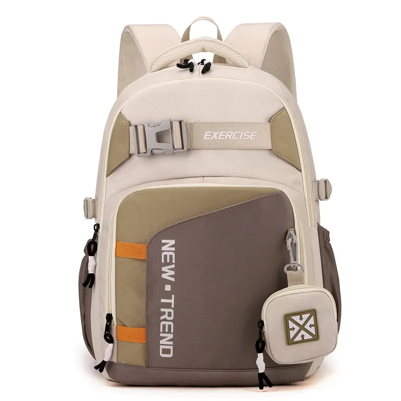 sac à dos décontracté tendance et cool, polyvalent pour étudiant, cartable simple avec lettres imprimées, style coréen, grande capacité, sacs de voyage en plein air