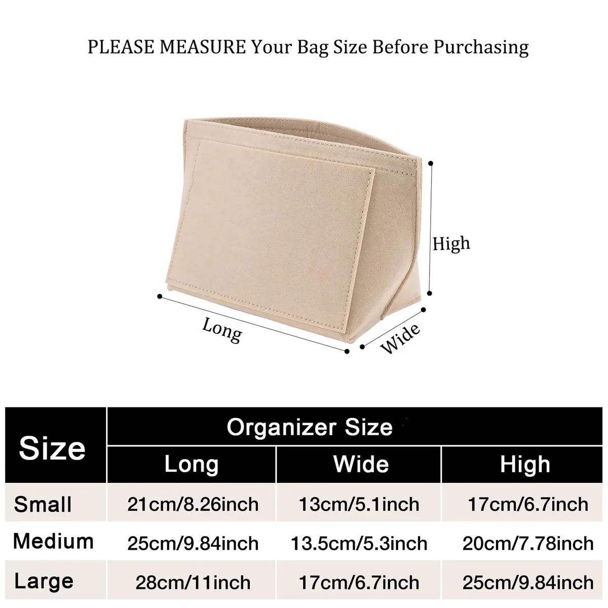 sac d'insertion en feutre pour sac à main longchamp, sac de rangement en feutre, sac à maquillage, support de voyage portable, organisateur de sac à main, 4 tailles