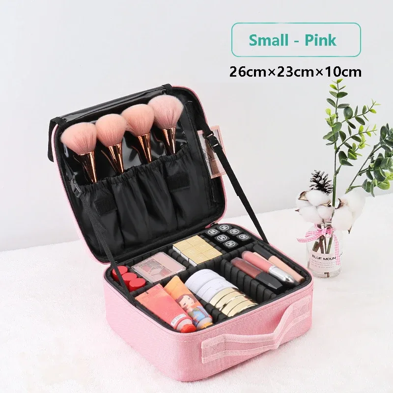 trousse de maquillage de grande capacité, 3 tailles, organisateur de cosmétiques, sac à brosses, étui de train de barbier pour artistes de maquilleurs, ensembles de coupe-cheveux