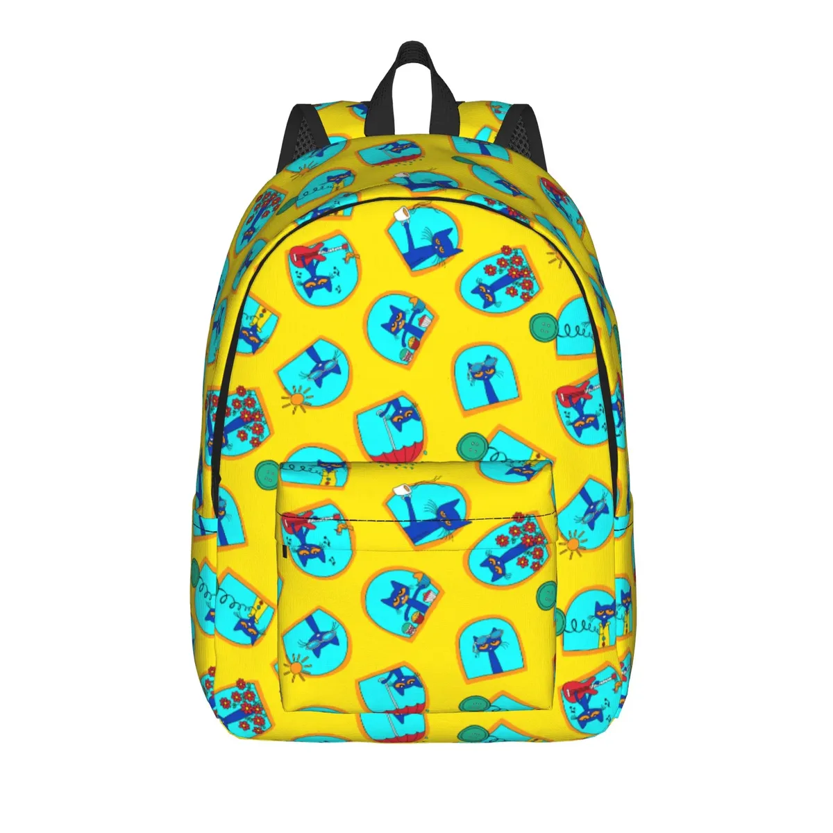 sac à dos cartoon pete the cat pour hommes et femmes, sac à bandoulière tendance pour étudiants, sac à bandoulière pour le travail, sac à bandoulière pour le collège, durable