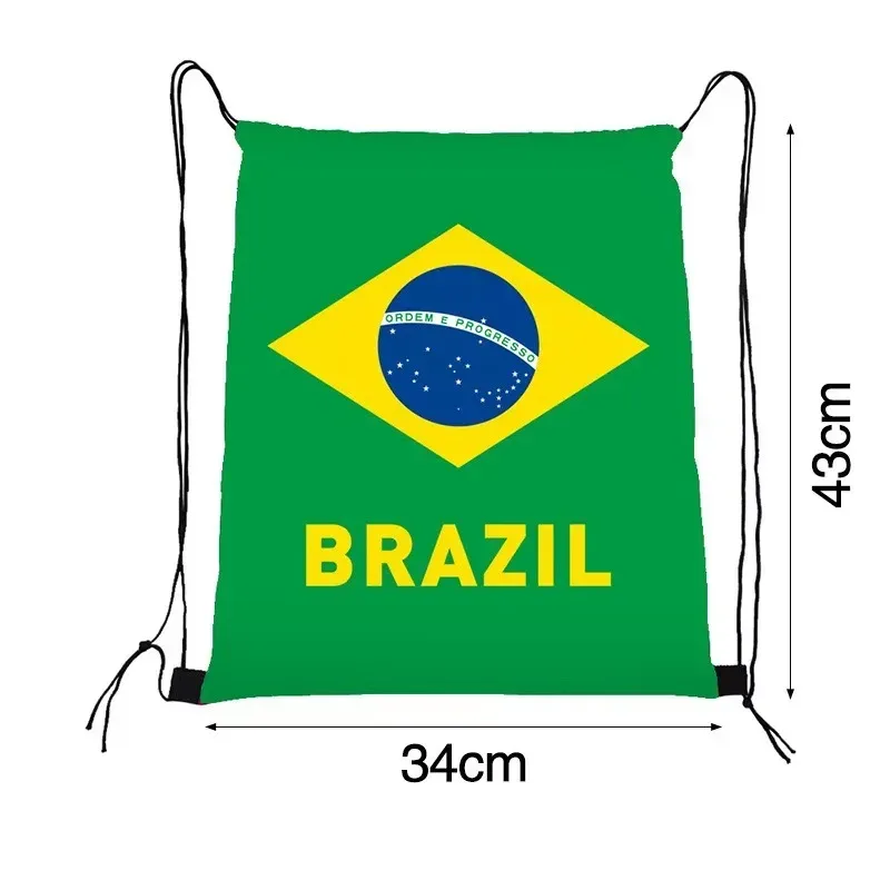 nouveau sac à cordon 2026 pour les fans de football |   sac à dos portable imperméable avec motif imprimé - sac de sport d'extérieur