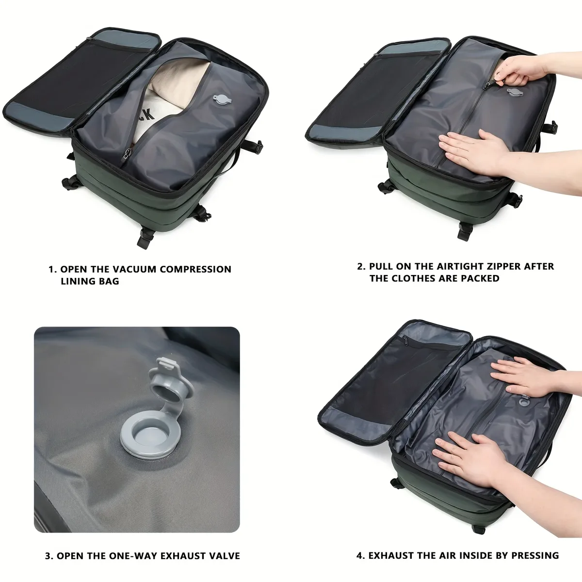 sac à dos de compression sous vide de grande capacité, sac à dos pour ordinateur portable, sac à dos de randonnée de loisirs