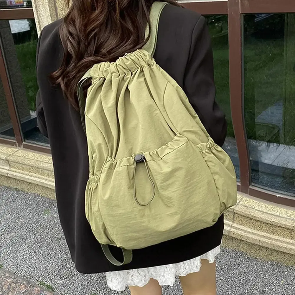 Sac à dos léger à cordon de serrage, décontracté, unisexe, pour l'école, le sport, les voyages, grande capacité, imperméable