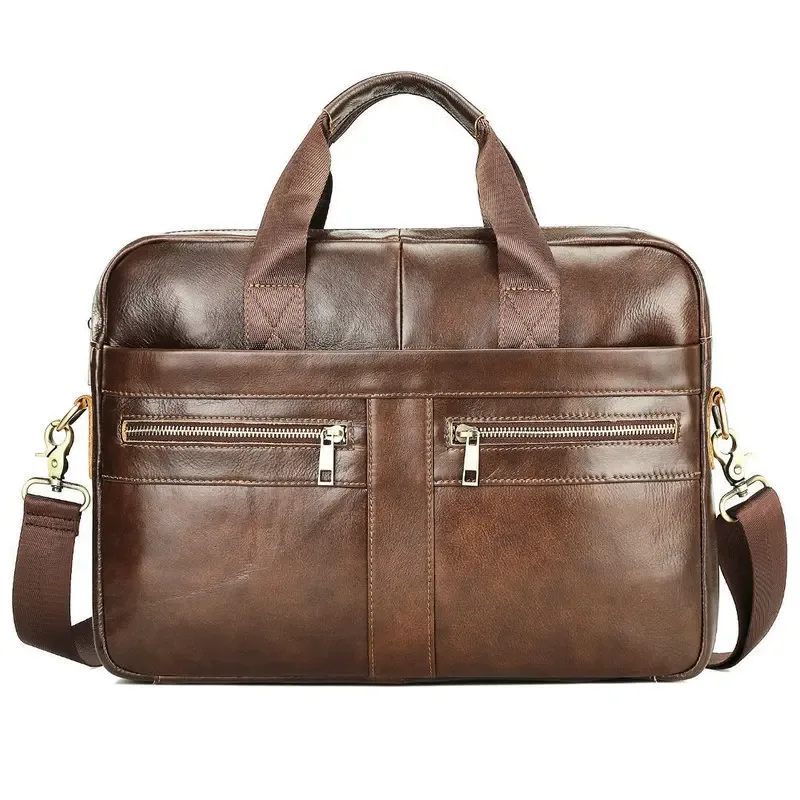 nouvelle sacoche rétro en cuir véritable pour homme, sacoche pour ordinateur portable en cuir de vachette de première qualité, sac bandoulière grande capacité pour homme, sac d'affaires