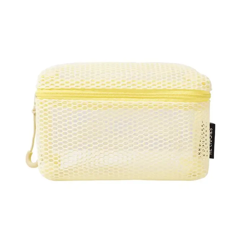 trousse de toilette de voyage en maille - organisateur de voyage transparent à fermeture éclair, trousse de maquillage réutilisable pour femmes et hommes
