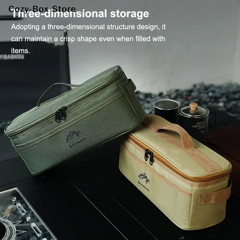[zy] sac de rangement pour vaisselle de camping en plein air, grande capacité, pochette à couverts, sacs de pique-nique multifonctionnels portables, sac à main imperméable
