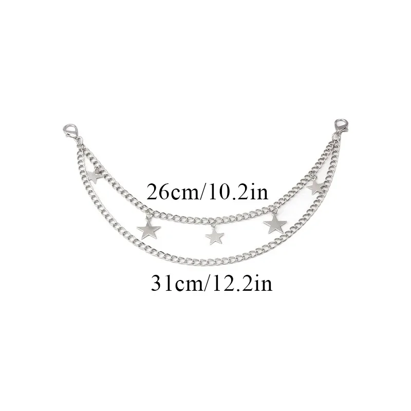 chaîne de sac en métal y2k pour itabag, poignées diy, nœuds, croix, étoiles, pendentifs, sangles de sac à bandoulière, accessoires de sac