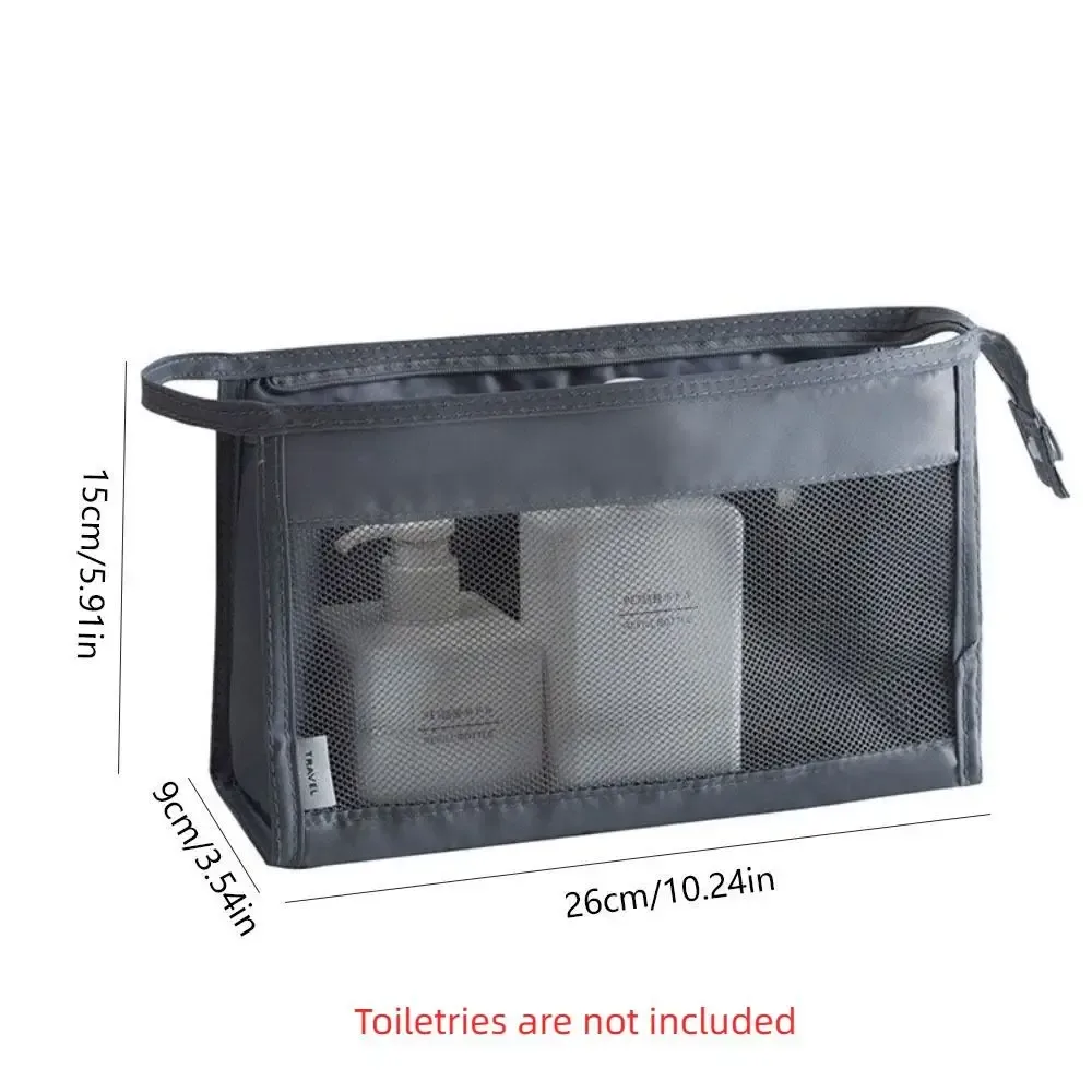 trousse de toilette portable à fermeture éclair, sac en filet à main, grande capacité, pochette de maquillage suspendue pour le camping