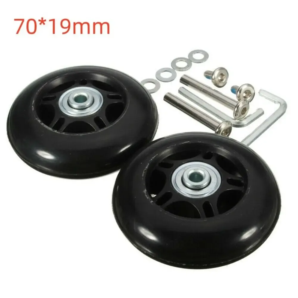 1 ensemble d'axes de roulettes silencieux pour valise, 40mm/43mm/54mm/60mm/64mm/70mm, avec vis, kit de réparation pour bagages de voyage