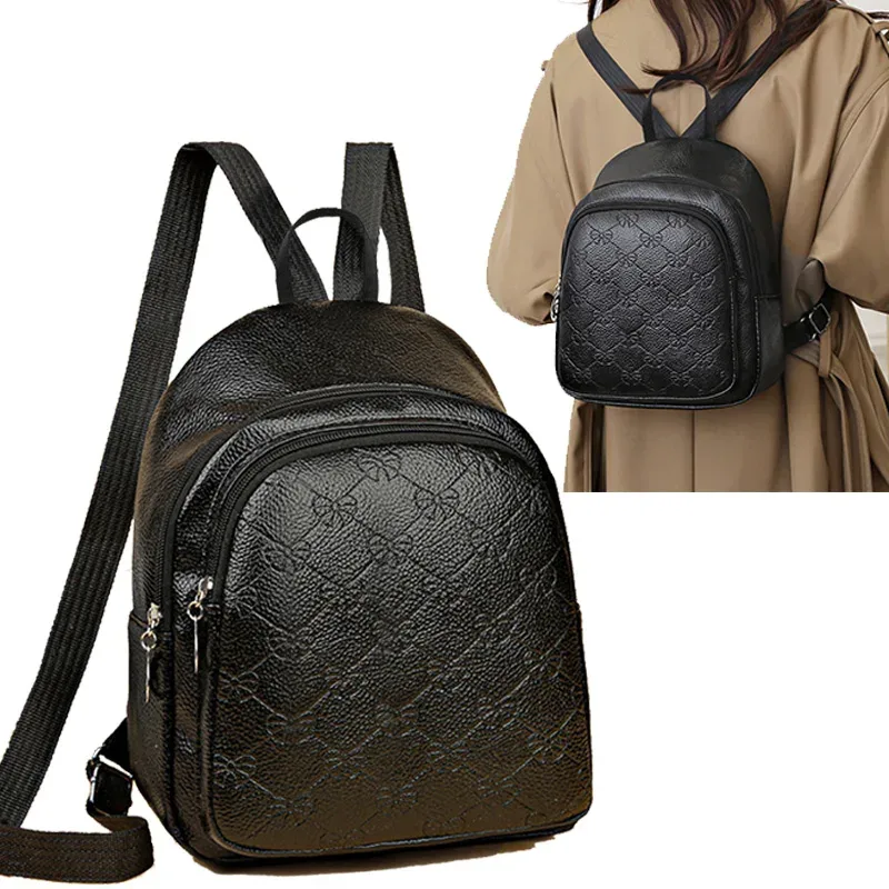Sacs à double bandoulière pour hommes et femmes – Nouveaux petits sacs à dos au design coréen – Sacs tendance – Sacs à dos polyvalents en cuir souple