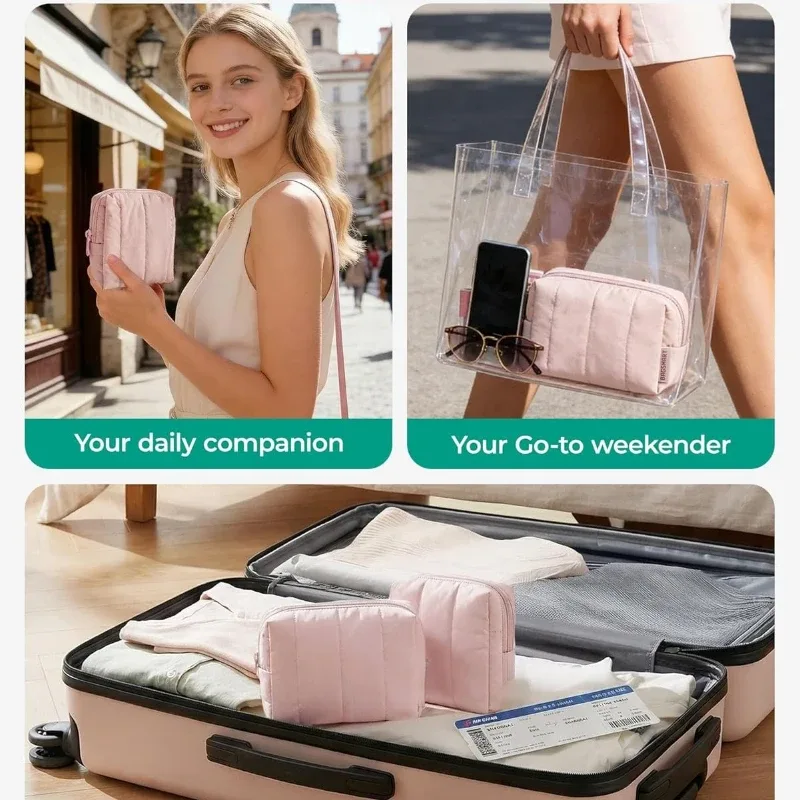 trousse de maquillage portable imperméable, sac cosmétique de voyage, grande trousse de toilette, pochette, essentiels de voyage pour femmes
