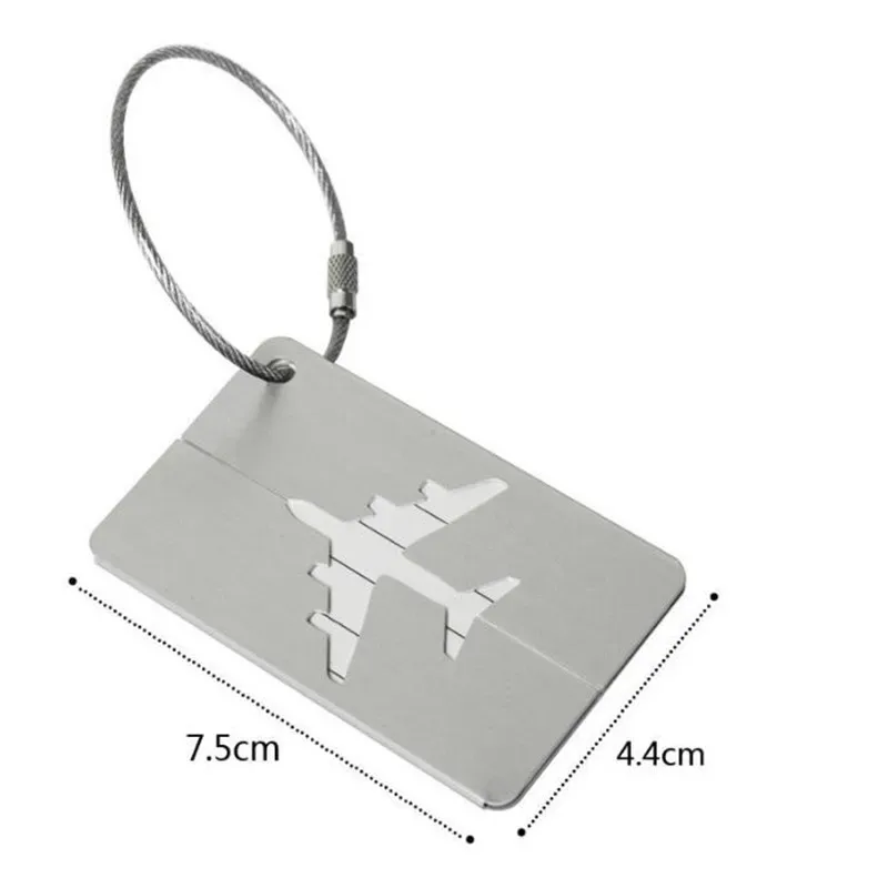 étiquettes de bagage de voyage en métal de mode étiquettes de nom de bagage porte-étiquette d'adresse de valise étiquette de bagage en alliage d'aluminium accessoires de voyage