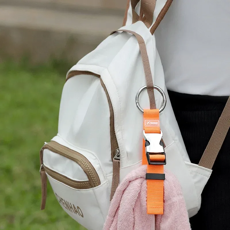 sangle de fixation multifonctionnelle pour bagages de voyage, sangle externe pour sac à dos, sangle portable en métal, ceinture de bagage réglable en nylon durable