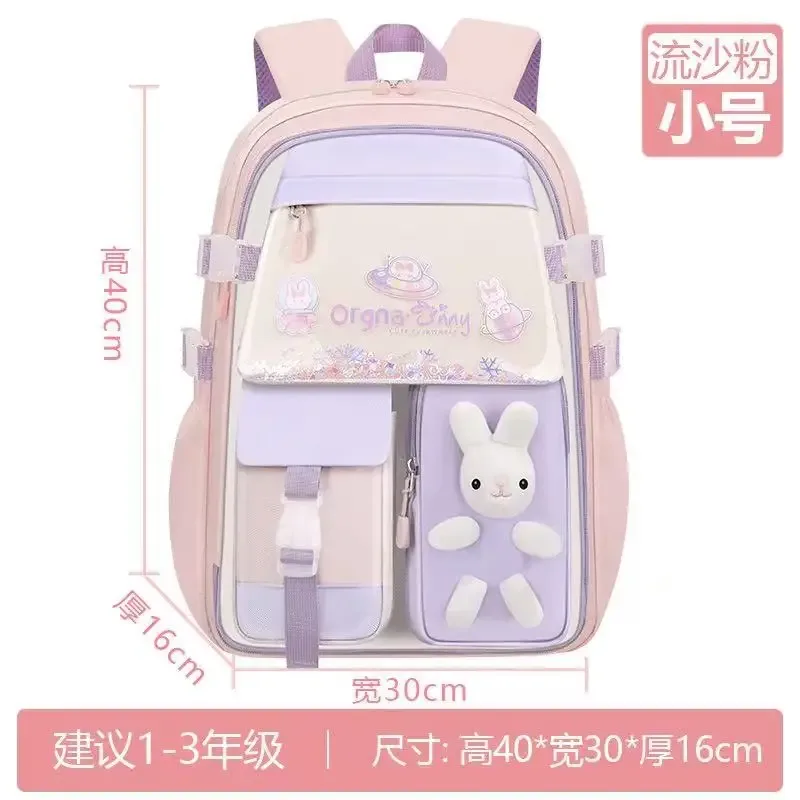 sac à dos adorable en forme de lapin pour adolescentes, cartable mignon de dessin animé pour filles de l'école primaire, sac à dos de voyage en 2 tailles pour les élèves de la 1ère à la 9ème année