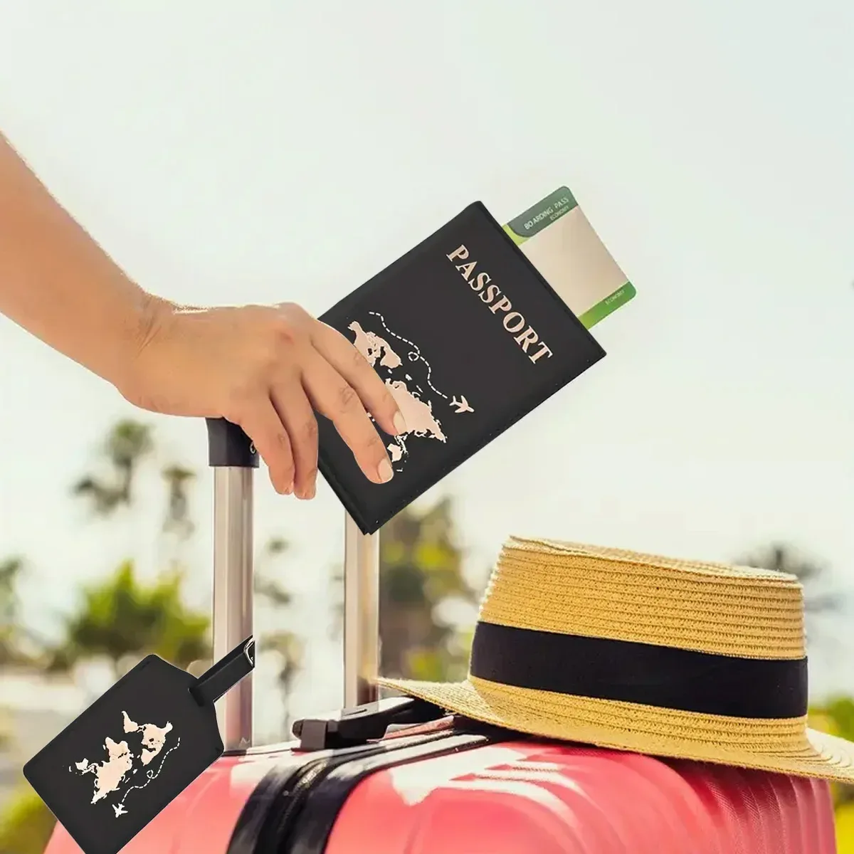 étui de voyage en cuir pu pour porte-passeport doré, pour femmes et hommes, couverture de carte de billet, accessoires de protection pour passeport