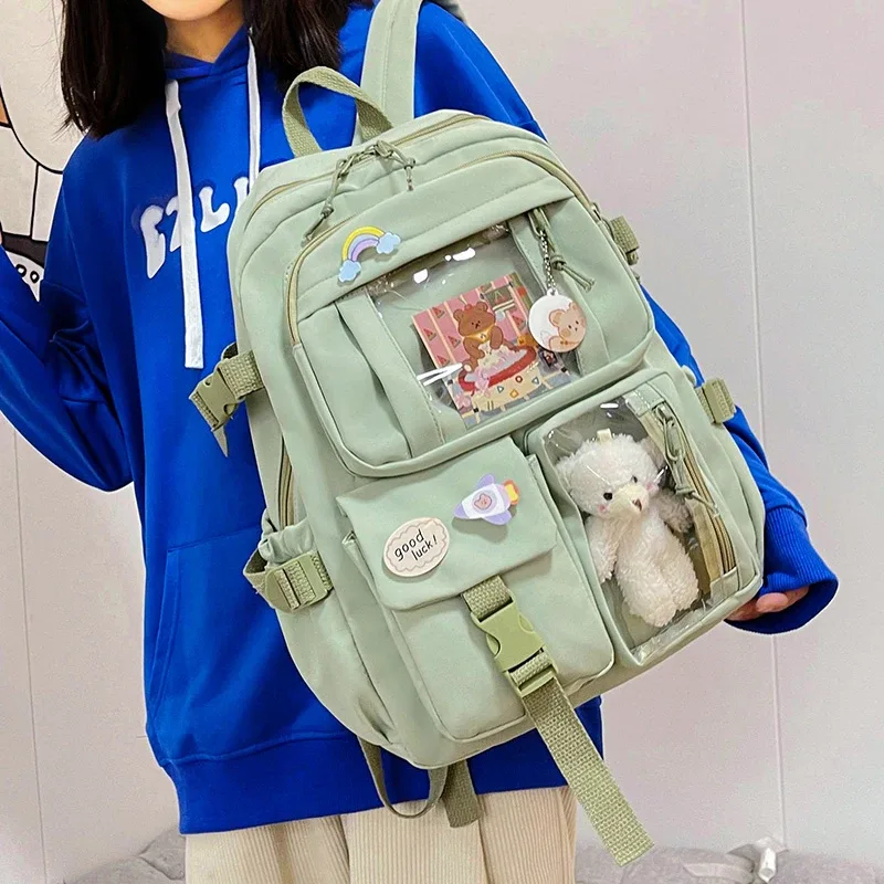 Mignon femmes sacs à dos étanche multi-poches en Nylon école sac à dos pour étudiant femme filles Kawaii ordinateur portable livre Pack Mochilas