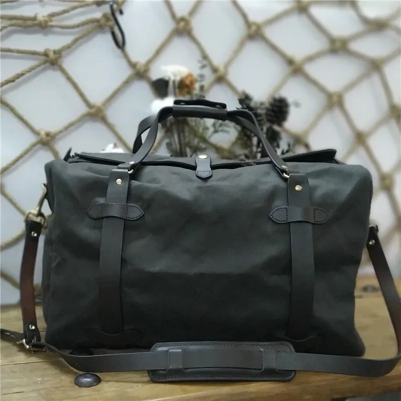 brando-sac à main en toile étanche pour homme, sac de voyage, sac à main classique à fermeture éclair, haute qualité, poids lourd, avertissement à l'huile, ykk