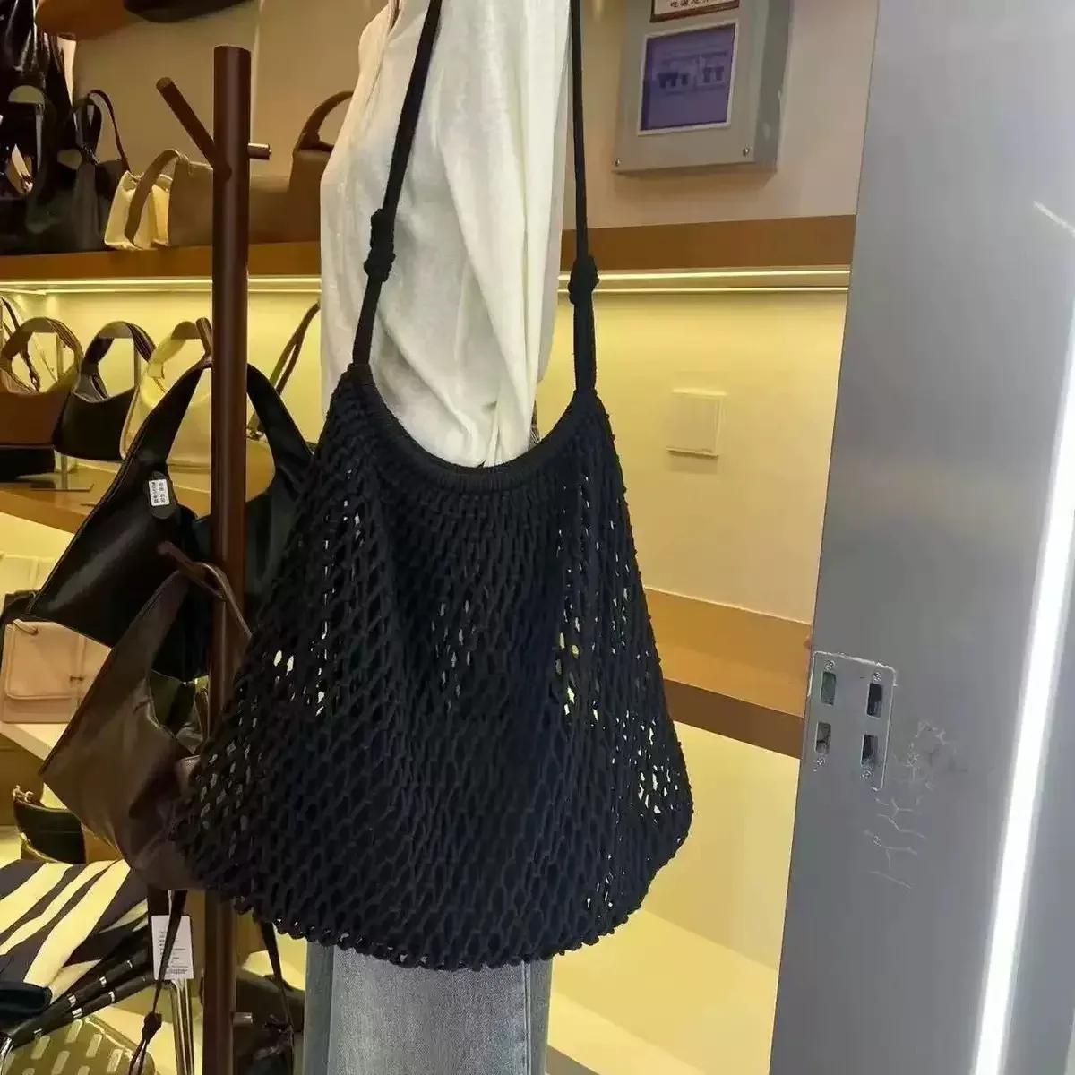 sac à bandoulière de plage en paille tressée ajourée grande capacité pour femme, nouvelle collection été 2026