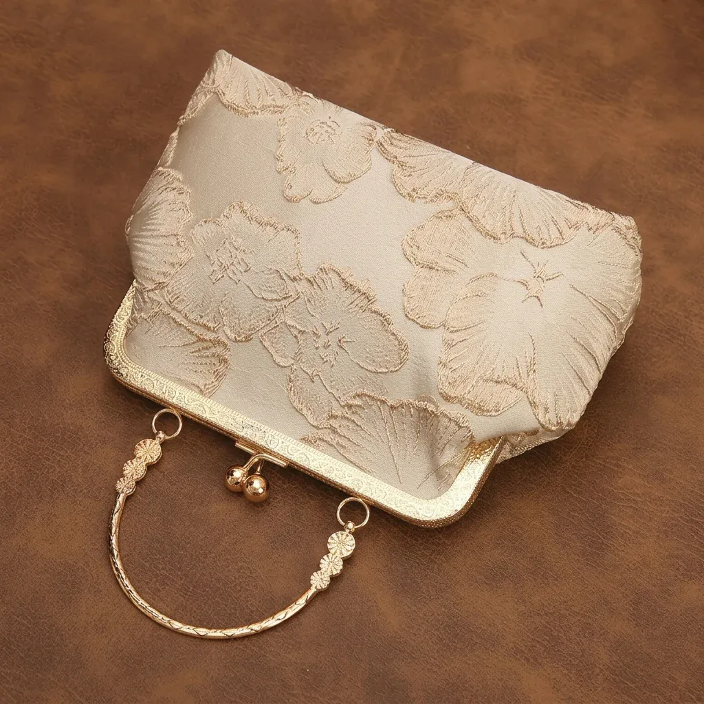 sac bandoulière en polyester, sac de soirée mi-souple, sac fourre-tout perlé, sac à main léger brodé de fleurs pour le voyage et les tenues cheongsam