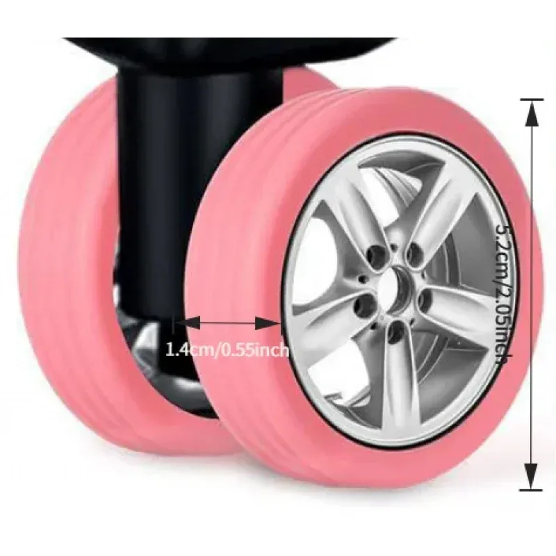 ensemble de 8 protections de roues de valise en silicone, protège-roues de valise, manchons de roues en silicone pour sacs de voyage