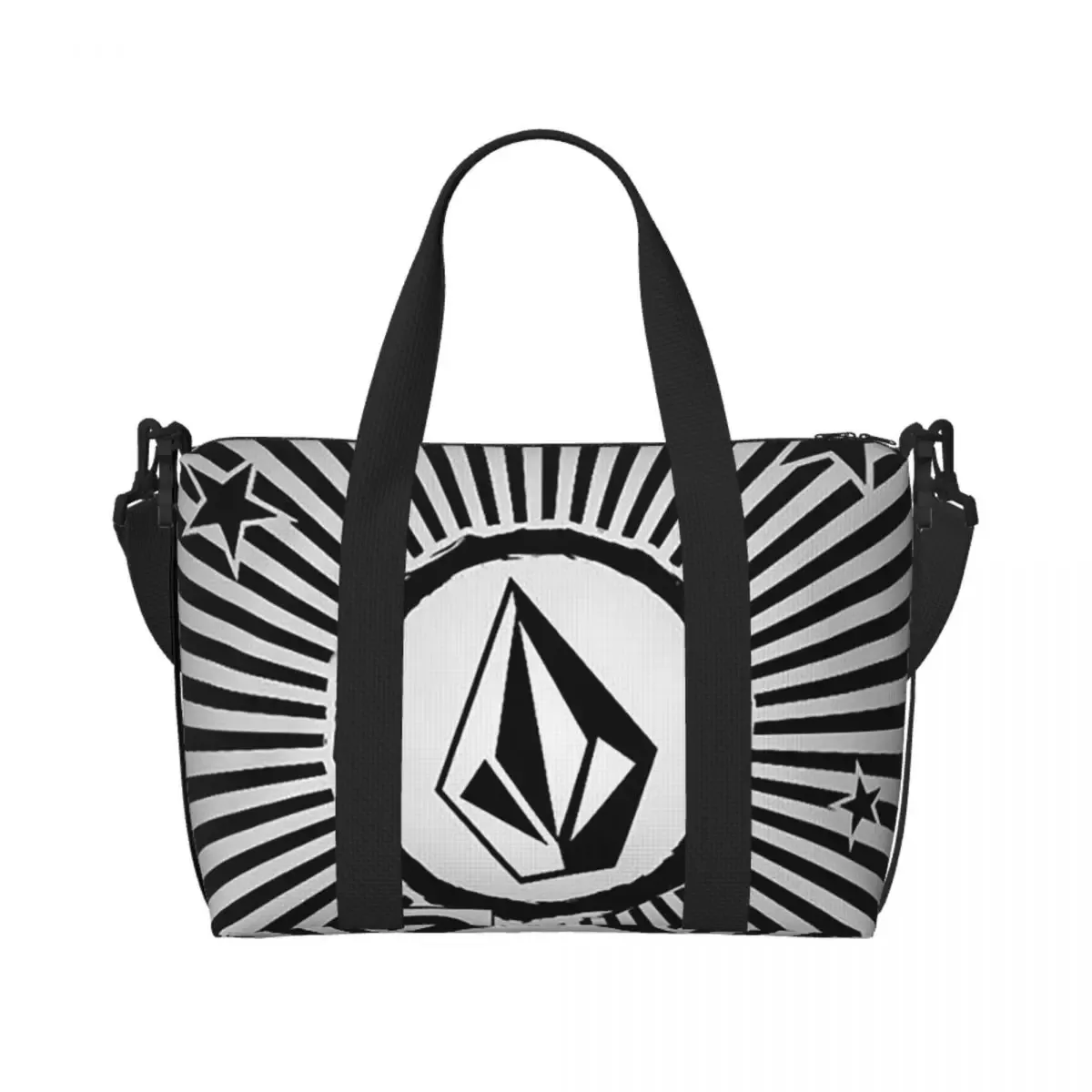 sac de voyage de plage avec logo v-volcom personnalisé, fourre-tout de grande capacité pour salle de sport, yoga, sac à bandoulière de shopping pour femmes