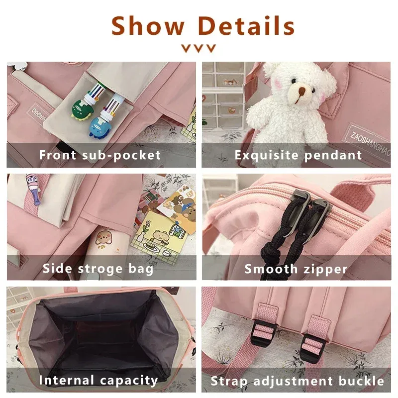 2026 sac à dos femmes couleur bonbon sacs à dos d'ordinateur portable mignon kawaii sacs de lycée pour adolescente japonais voyage camping sac à dos