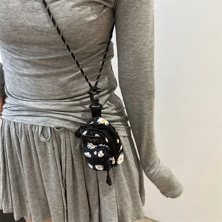 petit sac pour femmes, mini rouge à lèvres, écouteurs, tendance, pendentif, design de niche simple, sac à bandoulière en tissu