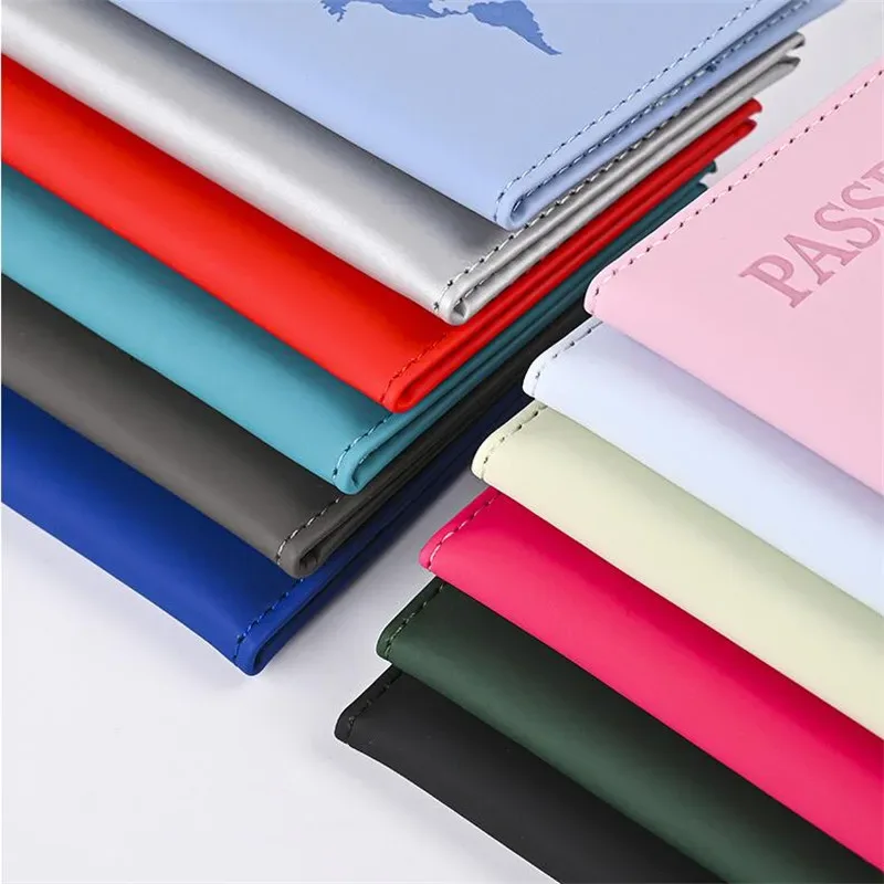 plan aérien accessoires de voyage porte-passeport couverture d'identité femmes hommes portable rose carte bancaire passeport affaires portefeuille en polyuréthane étui titulaire
