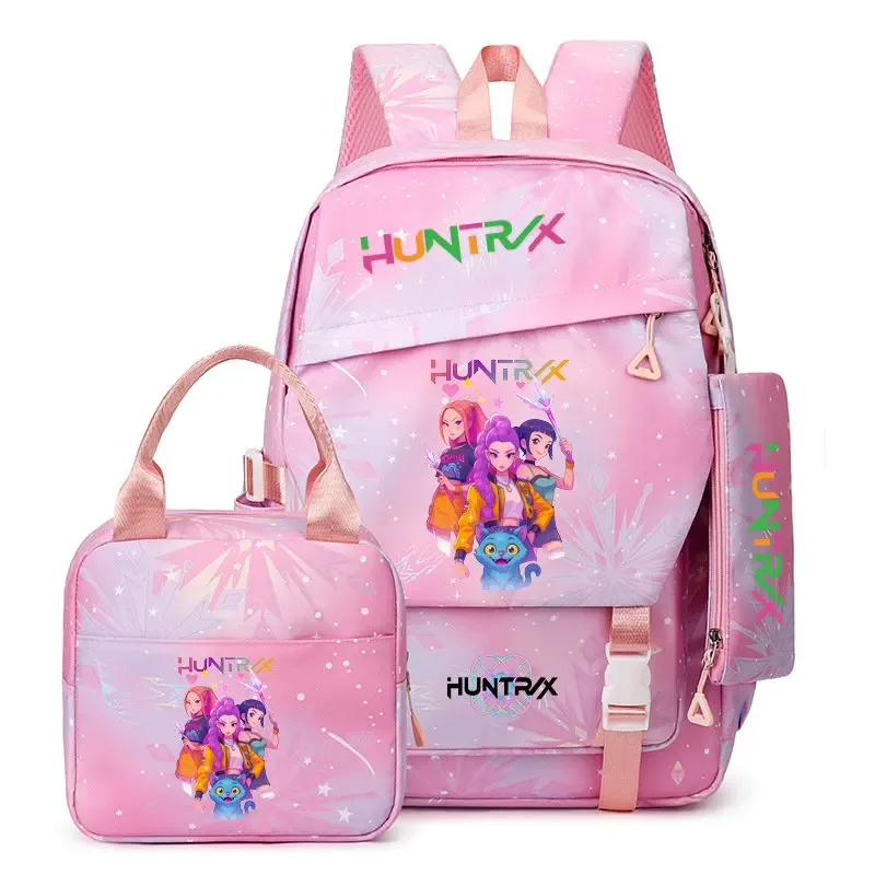 ensemble de sacs à dos kpop demon hunters avec sac à déjeuner et trousse à crayons, cartable pour garçons, sac à dos léger pour ordinateur portable, sacs de voyage