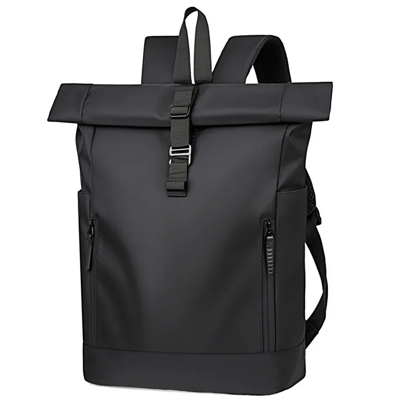 sac à dos de voyage d'affaires unisexe grande capacité, design enroulable, sac en nylon décontracté urbain pour les voyages en plein air et les trajets quotidiens