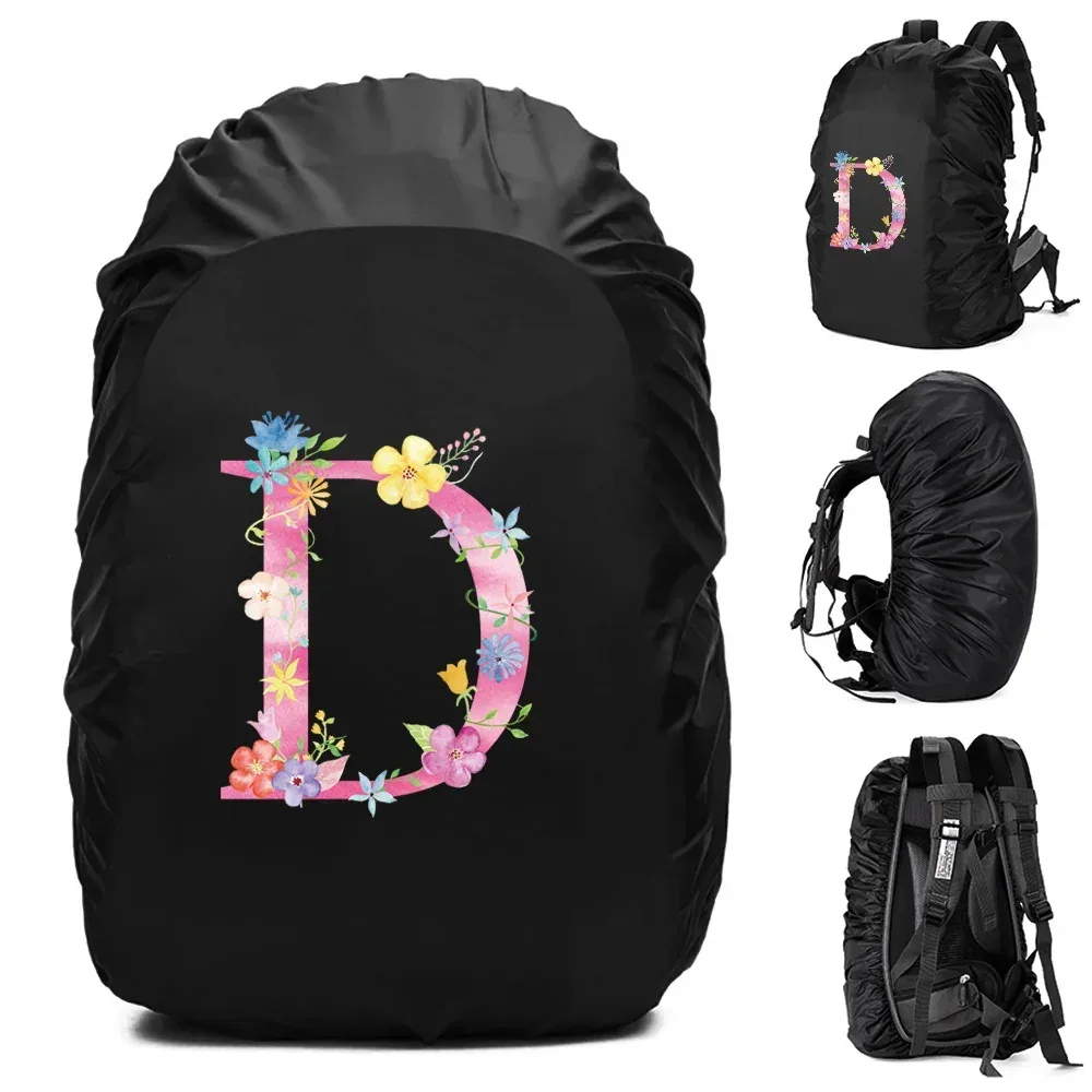 sac à dos étanche unisexe, housse de pluie, sac de camping en plein air, randonnée, escalade, sports, housse de pluie anti-poussière, imprimé lettre rose, 30l, 40l, 70l