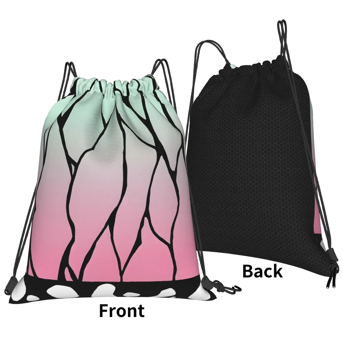 sac à dos avec cordon de serrage imprimé shinobu kocho cloak demon slayer, sac de rangement pour hommes et femmes, sac de voyage pour adolescents, 1 pièce