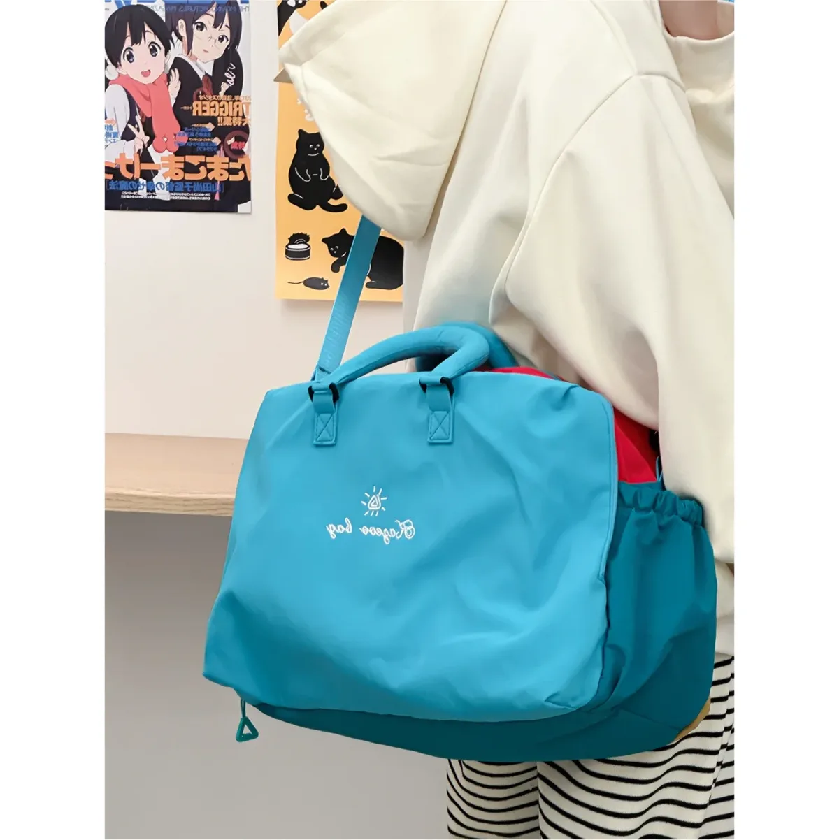 sac de voyage tendance multicolore pour courts séjours, sac de sport léger à main, sac de voyage pour l'hébergement et les loisirs