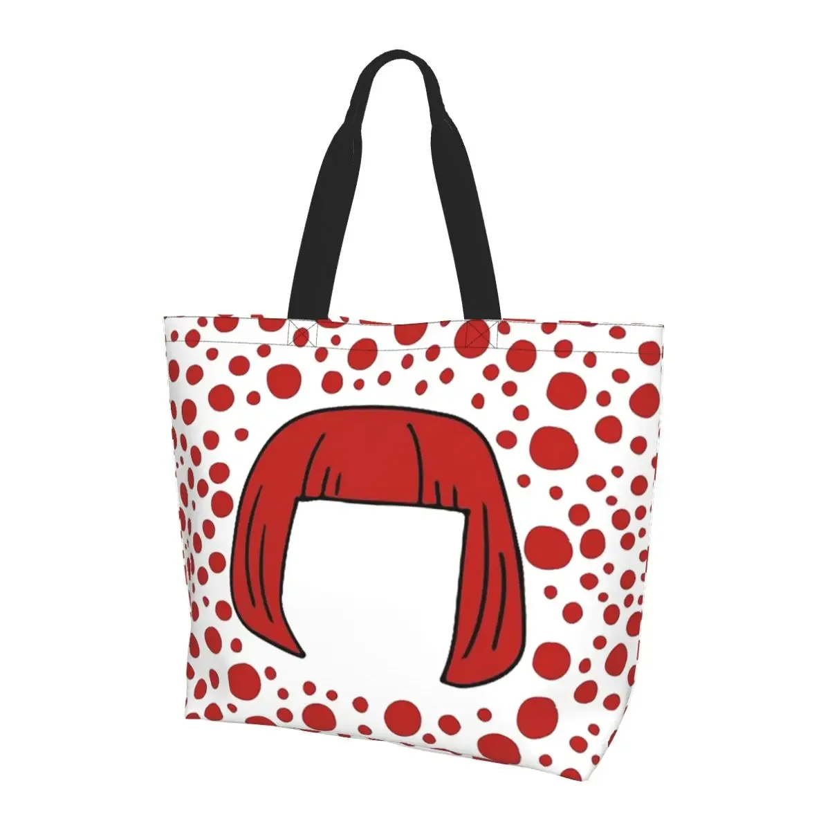 sac fourre-tout en toile avec peinture abstraite yayoi kusama, grande capacité, sac à bandoulière, sac de courses pour femmes