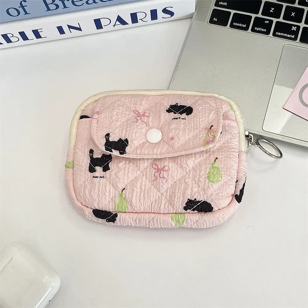 dessin animé mignon petit voyage cosmétique rouge à lèvres écouteur carte portable sac de rangement sac à main femmes cadeau pochette dans les sacs de maquillage organisateur