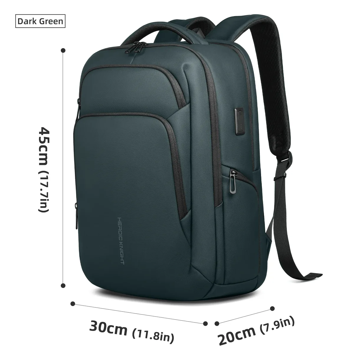 sac à dos pour ordinateur portable heroic knight pour le travail, tissu oxford imperméable, grande capacité avec charge usb, sac à dos portable pour homme