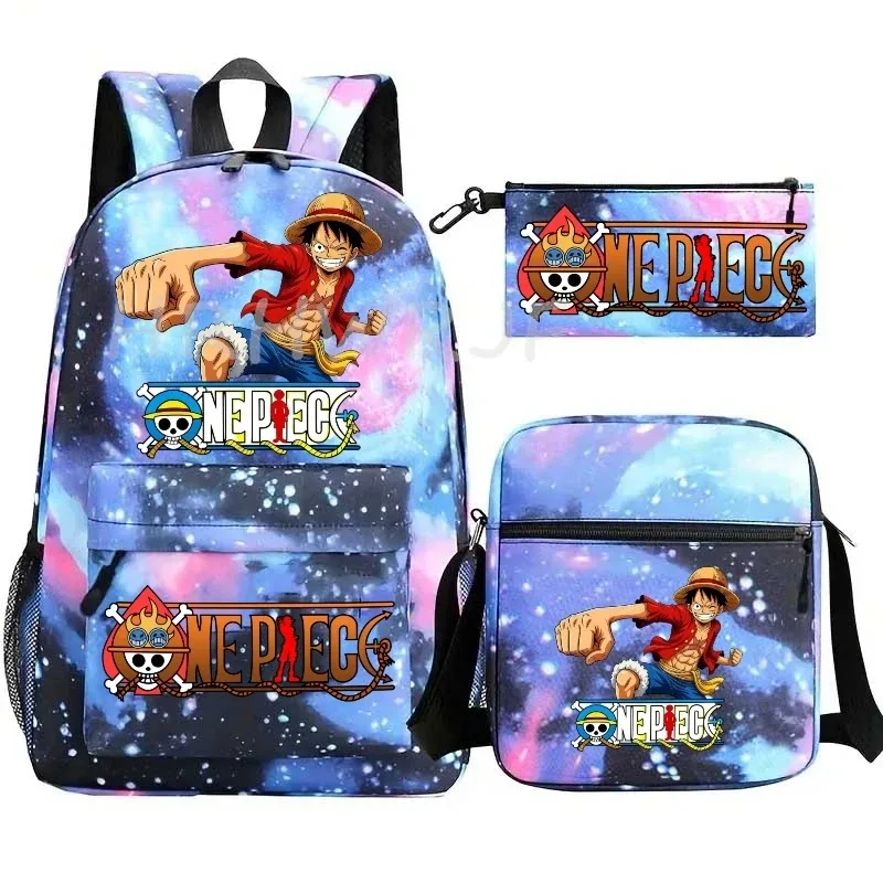 sac à dos one piece avec sacs à bandoulière monkey d luffy, sac à dos pour ordinateur portable, sac de voyage pour étudiants, sac à dos lavable