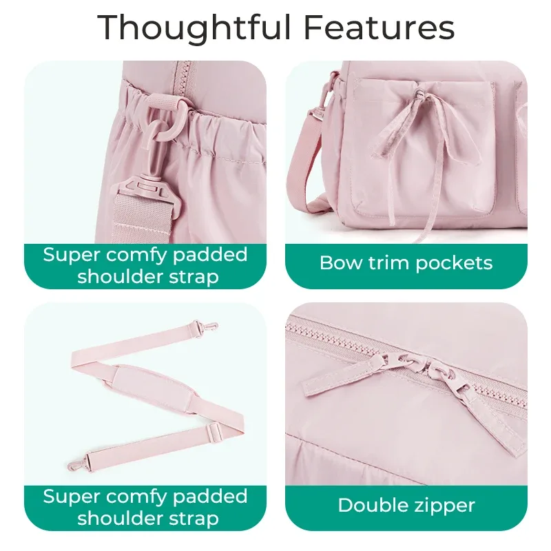 bagsmart boston bag pour femme, sac polochon avec poche humide, sac à bandoulière étanche pour week-end de plage, sacs à main essentiels de voyage